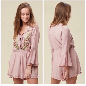 Altar’d State Jonna Boho Floral Embroidered Romper